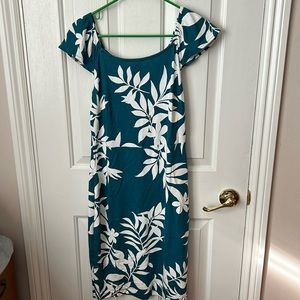 Old Navy blue/green and cream dress